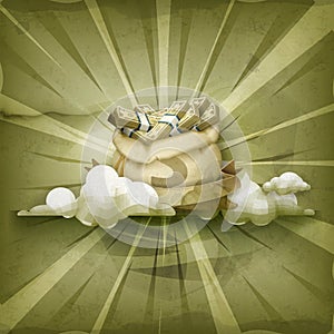 Moneybag, vector background