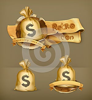 Moneybags vector icons
