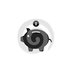 Moneybox Glyph Vector Icon, Symbol or Logo.