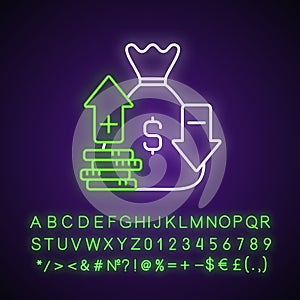 Moneyline neon light icon