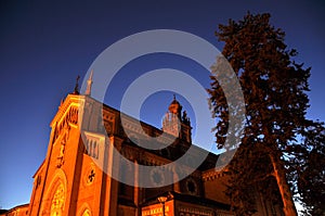 Monforte church at sunset