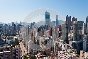 Top down view of Hong Kong city