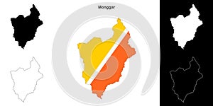 Monggar outline map