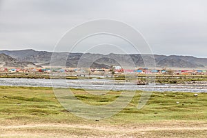 Mongolia landscape. Altai Tavan Bogd National Park in Bayar-Ulgii