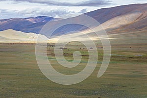 Mongolia landscape. Altai Tavan Bogd National Park in Bayar-Ulgii