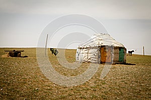 Mongolia - mongolian typical Yurt, Ger, Close from Hohhot Inner Mongolia, China