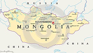 Mongolia Political Map photo