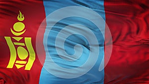 MONGOLIA Realistic Waving Flag Background