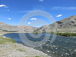 Mongolia - traditional lifestyle and landscape in west Mongolia