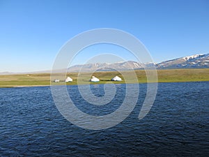 Mongolia - traditional lifestyle and landscape in west Mongolia