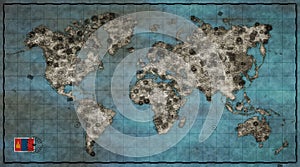 Mongolia Ulaanbaatar Stamp World Map