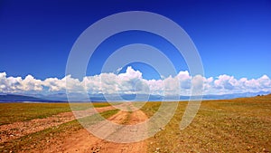 Mongolia, a vast plain in the foothills of the Sayan mountains.