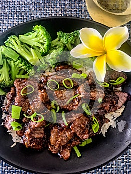 Mongolian beef with broccoli