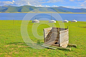 Mongolian wooden squat toilet