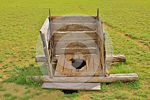 Mongolian wooden squat toilet