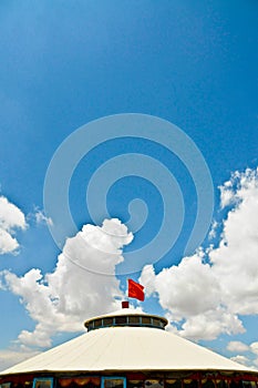 Mongolian Yurts and the blue sky