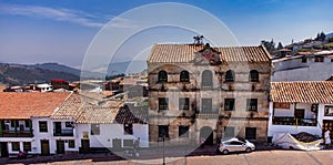 Mongui, Boyaca - Colombia. April 12 - 2024. Aerial photography with drone, The municipality has a population of approximately 5,