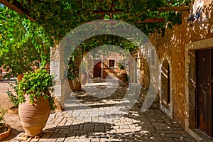 Moni Arkadiou monastery at Greek island Crete