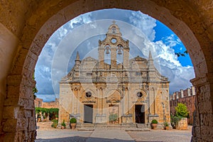 Moni Arkadiou monastery at Greek island Crete