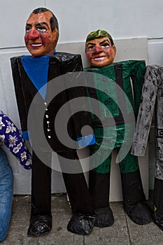Monigotes or stuffed dummies new year in Ecuador photo