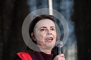 Monique Timmers At The Education Demonstration At Amsterdam The Netherlands 17-3-2025