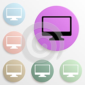 monitor badge color set. Simple glyph, flat vector of web icons for ui and ux, website or mobile application