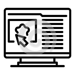 Monitor benchmark icon outline vector. Time unit