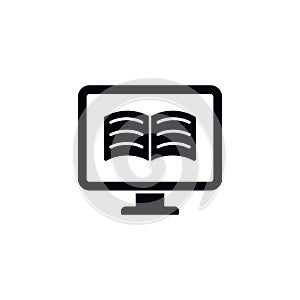 monitor, book, online icon. Simple glyph, flat vector of Online traning icons for UI and UX, website or mobile application