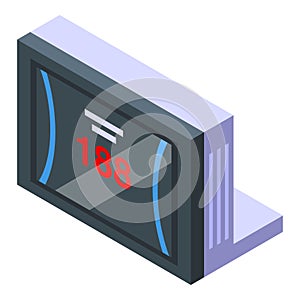 Monitor camera radar icon isometric vector. Speed car