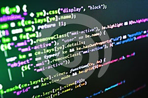 Monitor closeup of function source code.
