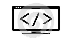 Monitor with Code Development Programming Vector, vector design Generative AI