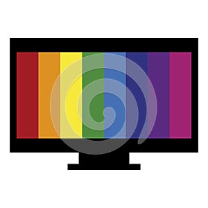 Monitor color bars screen. Internet communication. Modern technology. Vector illustration. Stock image.