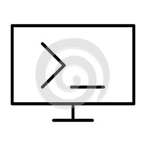 Monitor Command Line Icon. Vector Simple Minimal 96x96 Pictogram