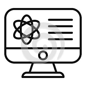 Monitor computer lab icon outline vector. Research laboratory