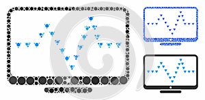 Monitor Dotted Pulse Composition Icon of Round Dots