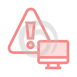 Monitor error color line icon