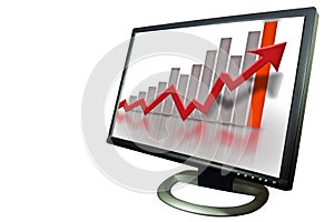 Monitor Financial bar graph chart