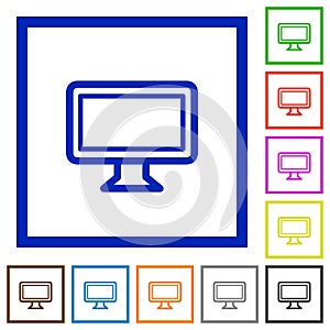 Monitor framed flat icons