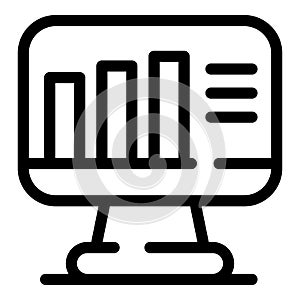 Monitor graph chart icon, outline style