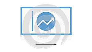 Monitor with Graph Icon, Business Analytics, Data Trends, Growth, vector design Generative AI