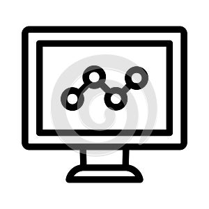 Monitor graph vector line icon