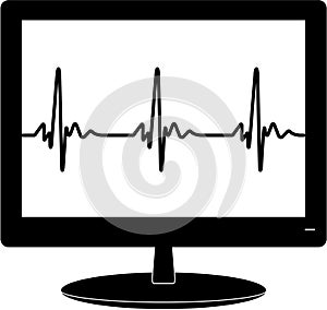 Monitor with heartbeat on screen