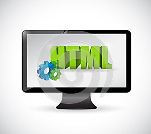 Monitor html sign illustration design