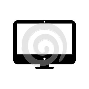 Monitor icon black on a white background. Screen. Vector EPS10