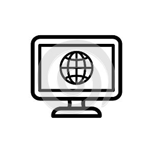 Monitor icon flat vector template design trendy