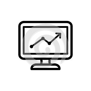 Monitor icon flat vector template design trendy