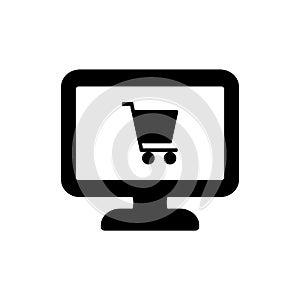 Monitor icon flat vector template design trendy