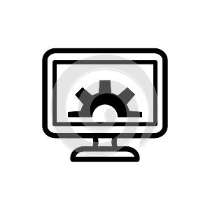 Monitor icon flat vector template design trendy