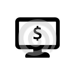 Monitor icon flat vector template design trendy