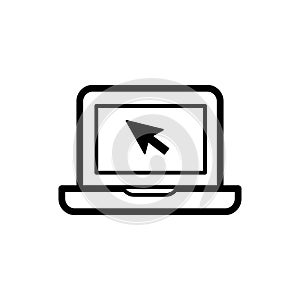 Monitor icon flat vector template design trendy